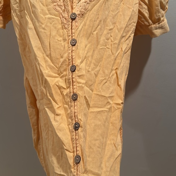 Free People Mari Mini Apricot Lace-Trimmed Dress Large - Picture 7 of 9